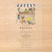 Vrijgezellenfeest van de Bloemenmarkt van de water Acryl Uitnodigingen (Voorkant)