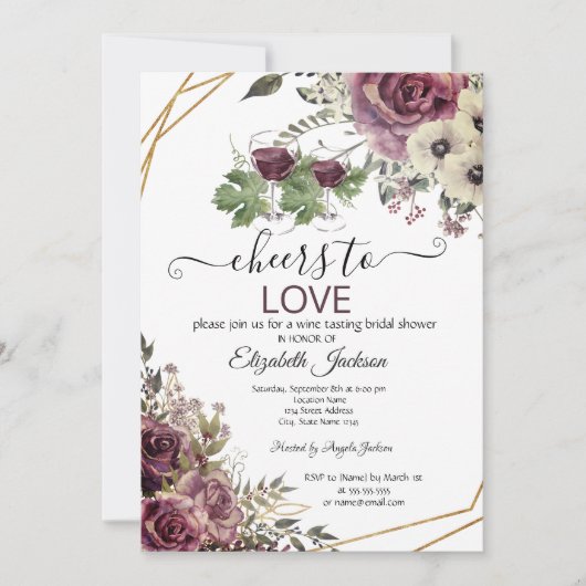 Vrijgezellenfeest van de Bourgogne-bloemen voor wi Kaart (Voorkant)