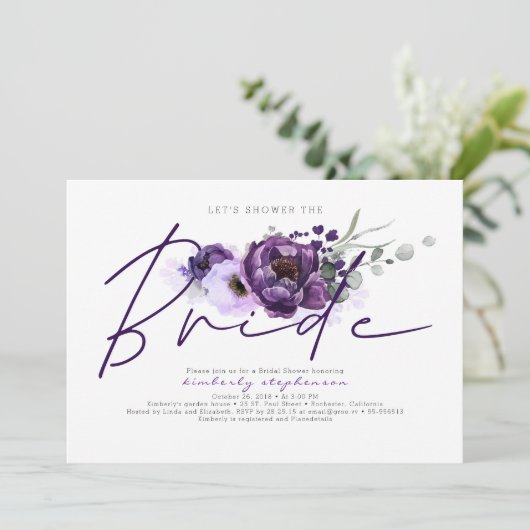 Vrijgezellenfeest van de eierplant Paarse Floral Kaart (Staand voorkant)