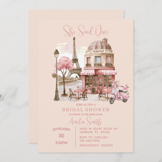 Vrijgezellenfeest van de Eiffeltoren Kaart (Voorkant / Achterkant)