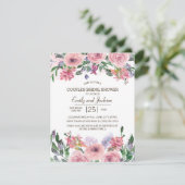 Vrijgezellenfeest van de Floral Couple van de roze Kaart (Staand voorkant)