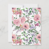 Vrijgezellenfeest van de Floral Couple van de roze Kaart (Achterkant)