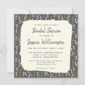  Vrijgezellenfeest van de Floral Navy Blue Kaart (Voorkant)