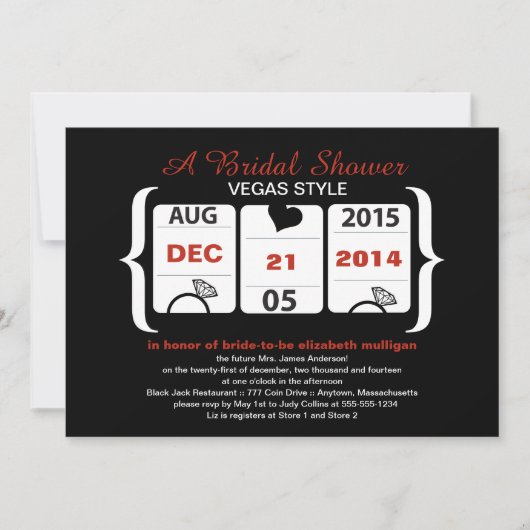 Vrijgezellenfeest van de gokautomaat kaart (Voorkant)