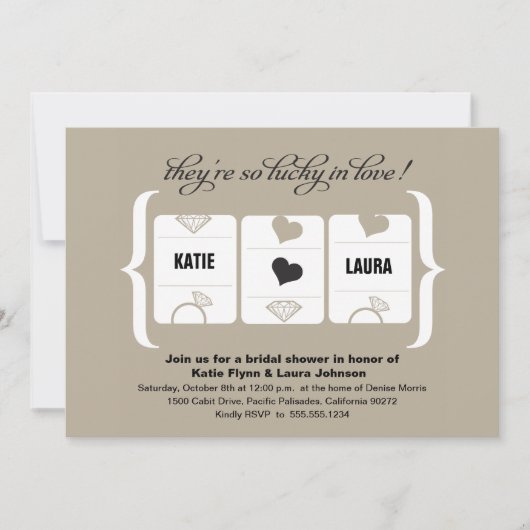 Vrijgezellenfeest van de gokautomaat kaart (Voorkant)