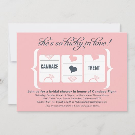 Vrijgezellenfeest van de gokautomaat kaart (Voorkant)