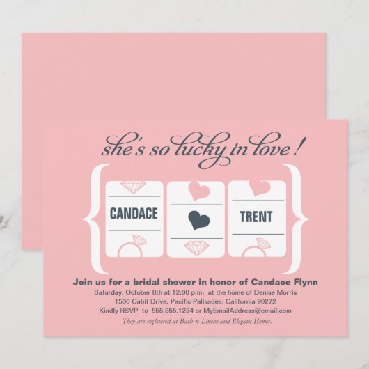 Vrijgezellenfeest van de gokautomaat kaart (Voorkant / Achterkant)