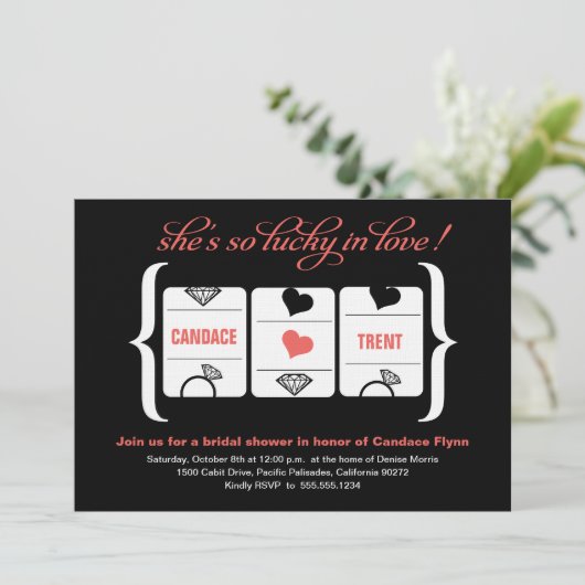 Vrijgezellenfeest van de gokautomaat kaart (Staand voorkant)