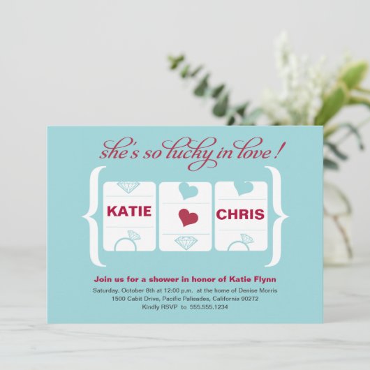 Vrijgezellenfeest van de gokautomaat kaart (Staand voorkant)