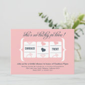 Vrijgezellenfeest van de gokautomaat kaart (Staand voorkant)