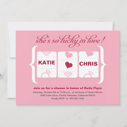 Vrijgezellenfeest van de gokautomaat kaart (Voorkant)