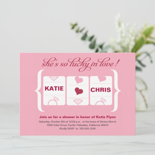 Vrijgezellenfeest van de gokautomaat kaart (Staand voorkant)