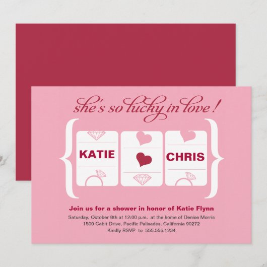 Vrijgezellenfeest van de gokautomaat kaart (Voorkant / Achterkant)