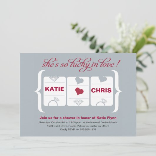 Vrijgezellenfeest van de gokautomaat kaart (Staand voorkant)