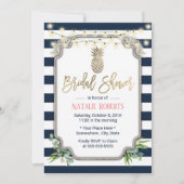 Vrijgezellenfeest van de goudananasmarinesblauwe s kaart (Voorkant)