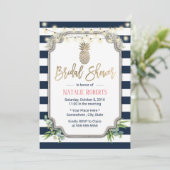 Vrijgezellenfeest van de goudananasmarinesblauwe s kaart (Staand voorkant)