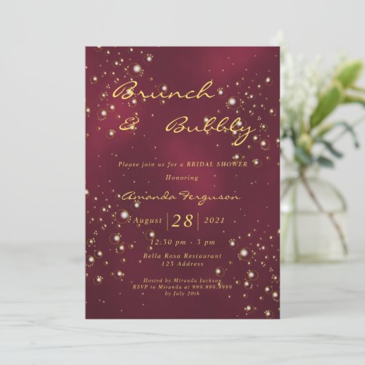 Vrijgezellenfeest van de goudbrunch-buikbruin van  kaart (Staand voorkant)