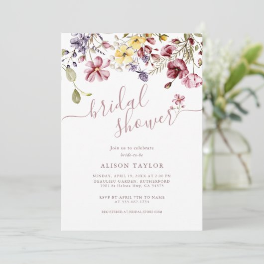 Vrijgezellenfeest van de kalligrafie van wilde blo kaart (Staand voorkant)