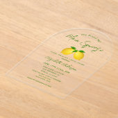 Vrijgezellenfeest van de Lemon Main Squeeze Acryl Uitnodigingen (Laagn)