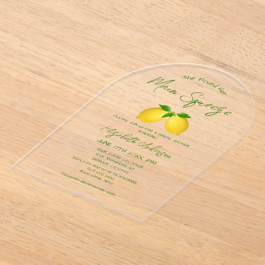 Vrijgezellenfeest van de Lemon Main Squeeze Acryl Uitnodigingen (Laagn)