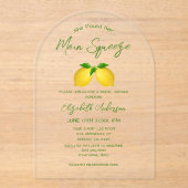 Vrijgezellenfeest van de Lemon Main Squeeze Acryl Uitnodigingen (Voorkant)
