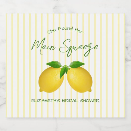 Vrijgezellenfeest van de Lemon Main Squeeze Bier Etiket (Enkel label)