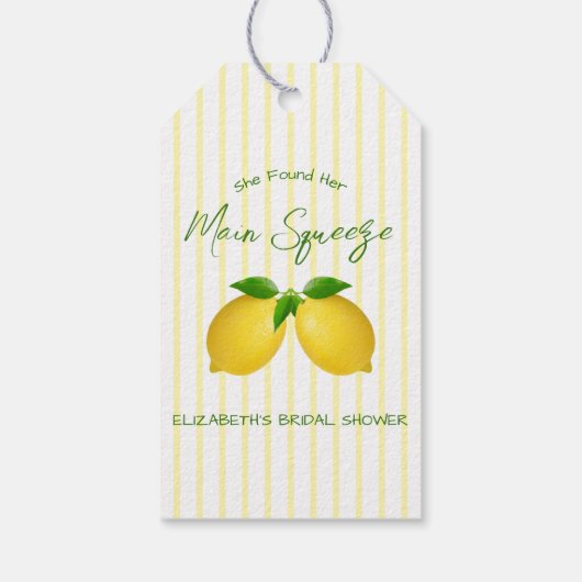 Vrijgezellenfeest van de Lemon Main Squeeze Cadeaulabel (Achterkant)