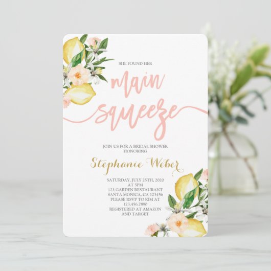 Vrijgezellenfeest van de Lemons Main Squeeze Kaart (Staand voorkant)