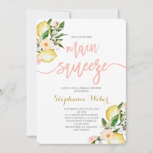 Vrijgezellenfeest van de Lemons Main Squeeze Kaart (Voorkant)