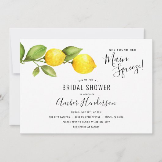 Vrijgezellenfeest van de Lemons Main Squeeze Kaart (Voorkant)