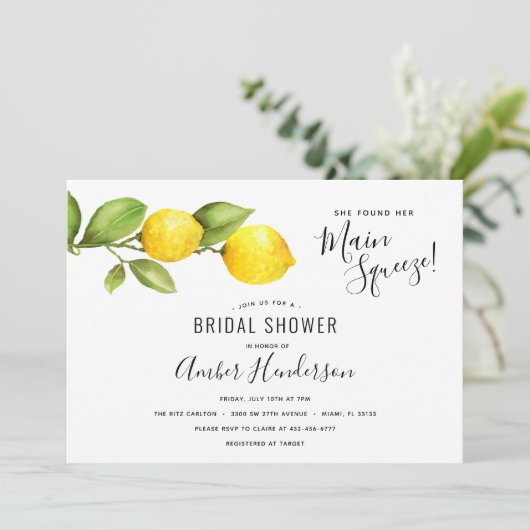 Vrijgezellenfeest van de Lemons Main Squeeze Kaart (Staand voorkant)