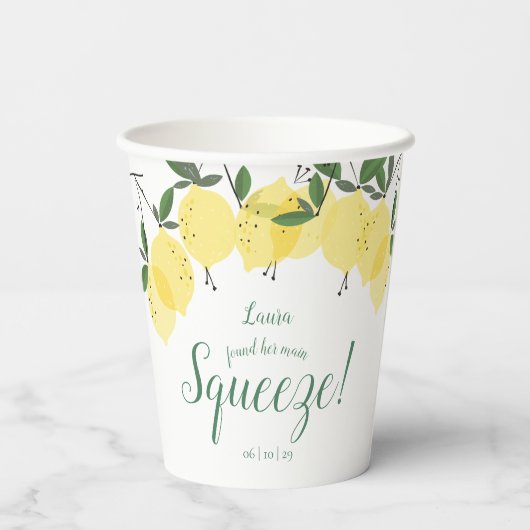 Vrijgezellenfeest van de Lemons Main Squeeze Papieren Bekers (Achterkant)