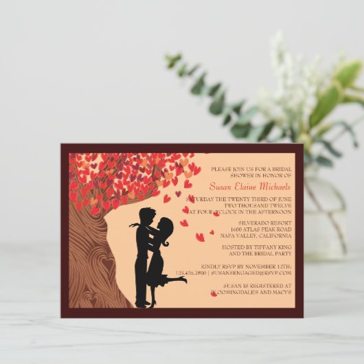 Vrijgezellenfeest van de liefdespaar dat het harts kaart (Staand voorkant)