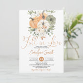 Vrijgezellenfeest van de liefdespompoenherfst kaart (Staand voorkant)