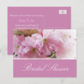 Vrijgezellenfeest van de liefst zachte roze kersen uitnodiging briefkaart (Voorkant / Achterkant)