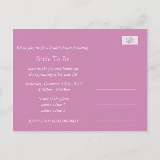 Vrijgezellenfeest van de liefst zachte roze kersen uitnodiging briefkaart (Achterkant)