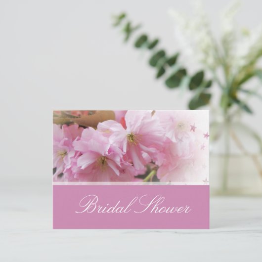 Vrijgezellenfeest van de liefst zachte roze kersen uitnodiging briefkaart (Staand voorkant)