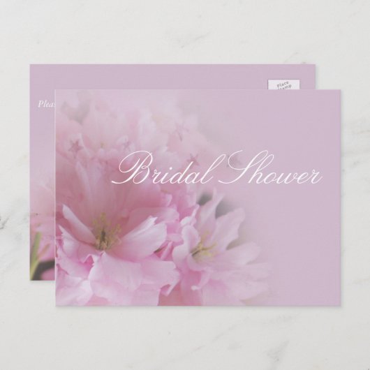 Vrijgezellenfeest van de liefst zachte roze kersen uitnodiging briefkaart (Voorkant / Achterkant)