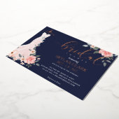 Vrijgezellenfeest van de marine van Floral Wedding Folie Uitnodiging (Gedraaid)