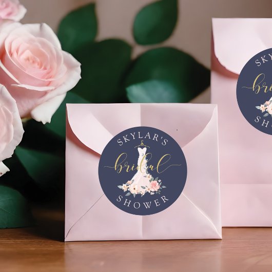 Vrijgezellenfeest van de marine van Floral Wedding Ronde Sticker