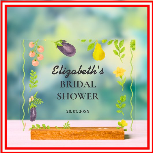 Vrijgezellenfeest van de markt voor verse landbouw acryl bord