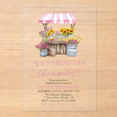 Vrijgezellenfeest van de markt voor verse landbouw acryl uitnodigingen (Voorkant)