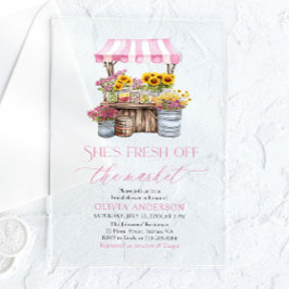 Vrijgezellenfeest van de markt voor verse landbouw acryl uitnodigingen