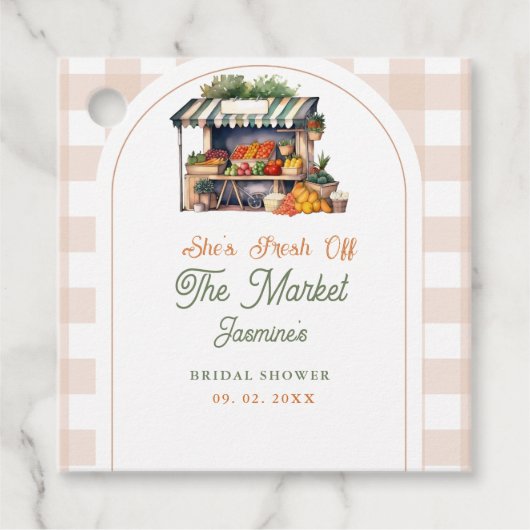 Vrijgezellenfeest van de markt voor verse landbouw bedankjes labels (Voorkant)