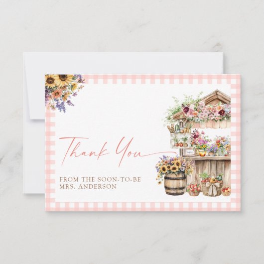 Vrijgezellenfeest van de markt voor verse landbouw bedankkaart (Voorkant)