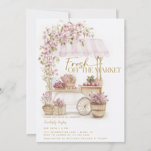 Vrijgezellenfeest van de markt voor verse landbouw kaart (Voorkant)