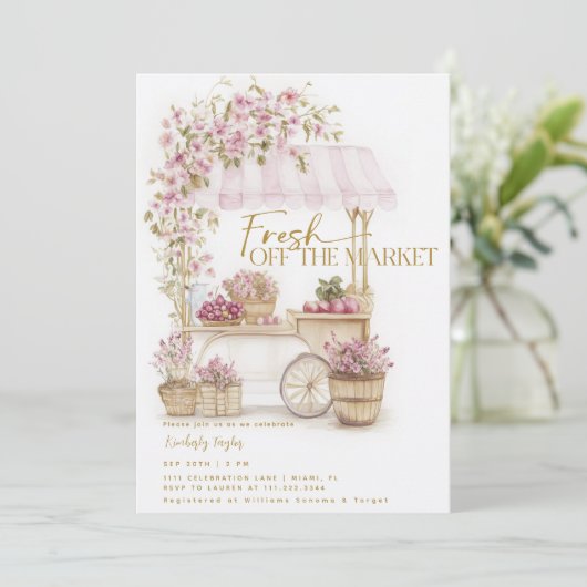 Vrijgezellenfeest van de markt voor verse landbouw kaart (Staand voorkant)