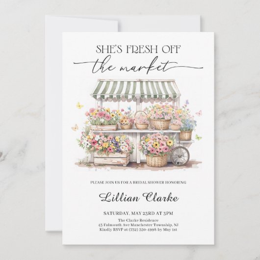 Vrijgezellenfeest van de markt voor verse landbouw kaart (Voorkant)