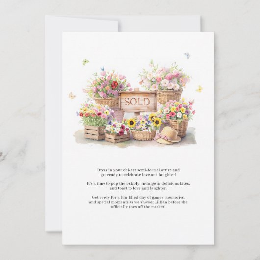 Vrijgezellenfeest van de markt voor verse landbouw kaart (Achterkant)