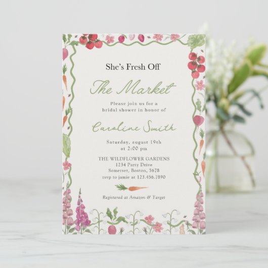 Vrijgezellenfeest van de markt voor verse landbouw kaart (Staand voorkant)